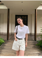 Wide-Leg A-Line Denim Shorts