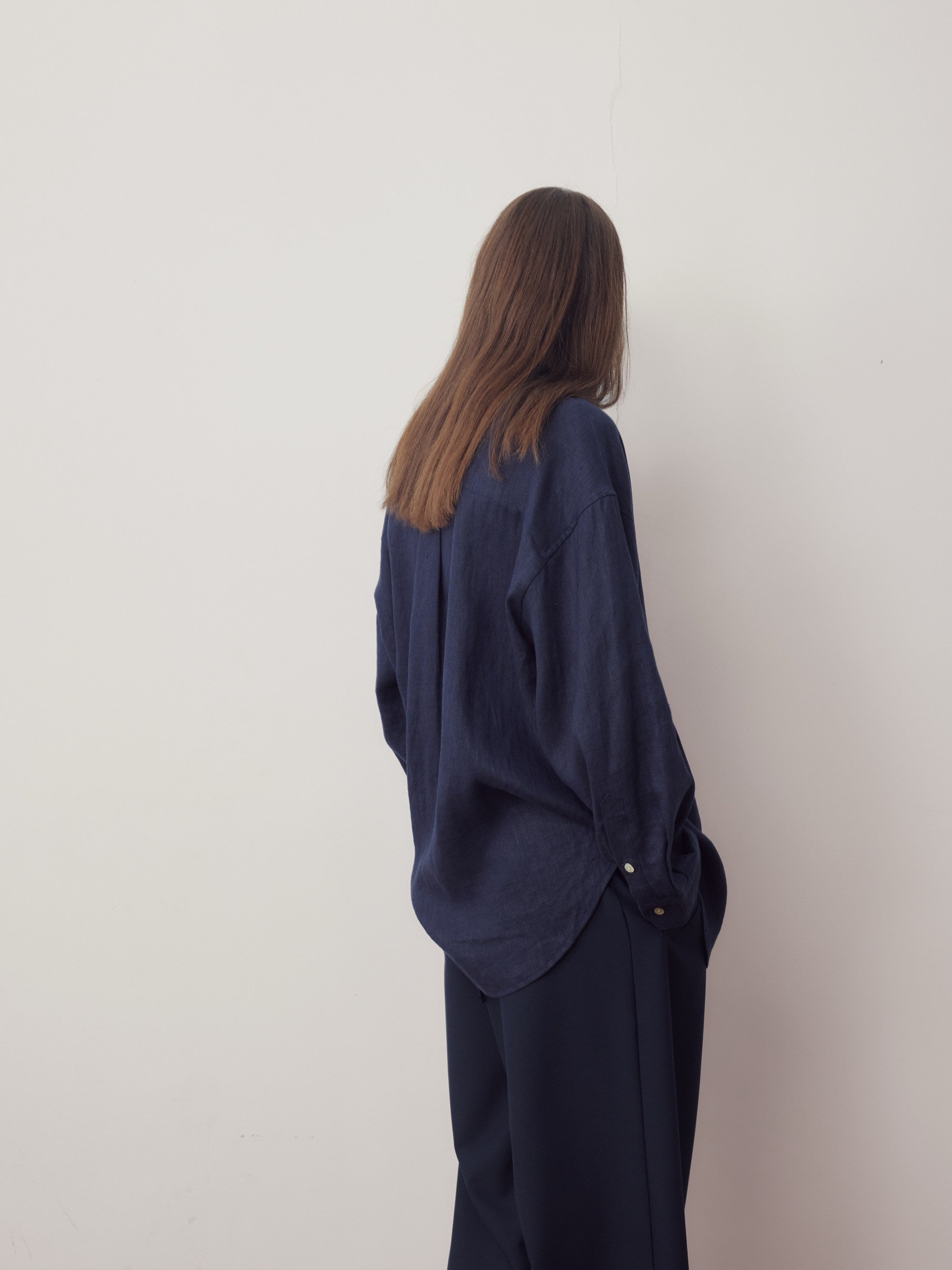 Lyocell Linen Drop-Shoulder Shirt