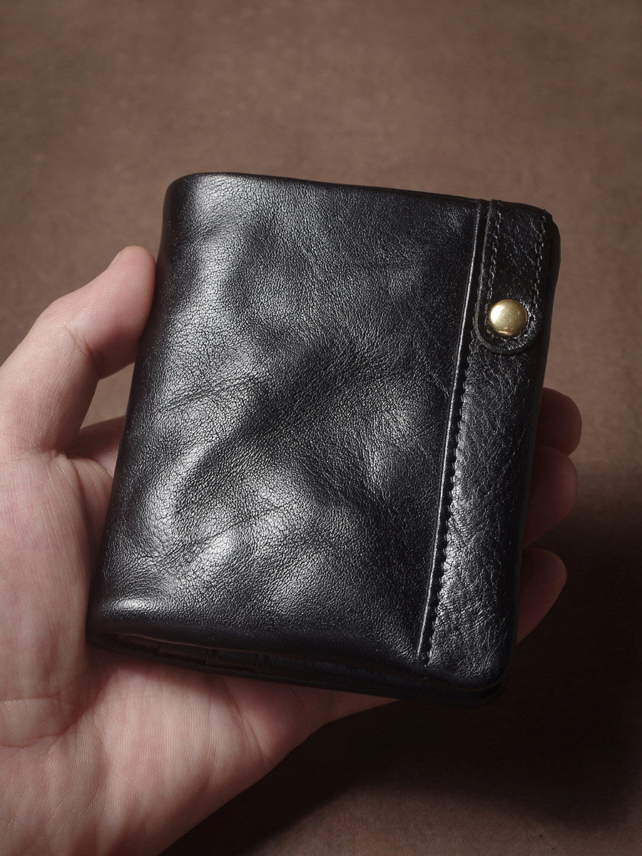 Mr. Mirror vegetable-tanned leather wallet in cowhide
