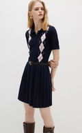 Two-Piece Lapel Pleated Dress